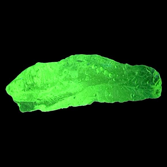 Clear Translucent Bubbled Art Glass Cullet Glowing Manganese Slag Glass #5GX104 - Picture 1 of 9